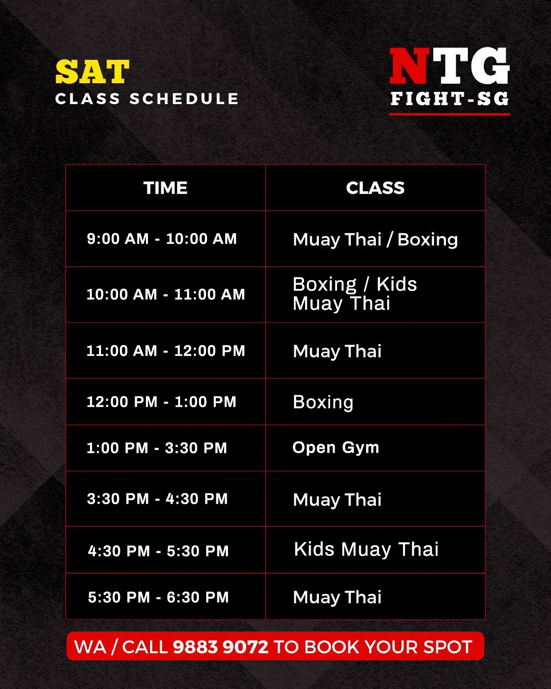 MMA classes Singapore